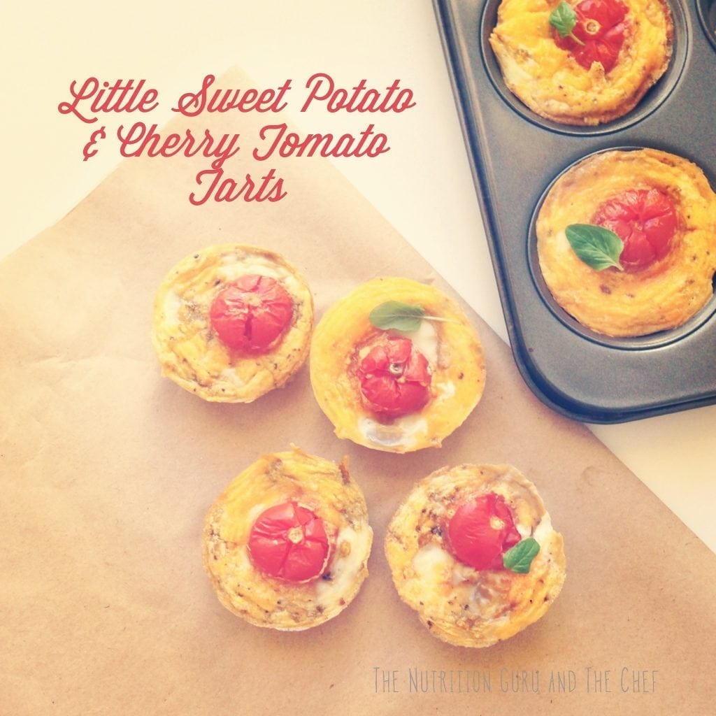 Sweet Potato and cherry tomato tarts gluten free 