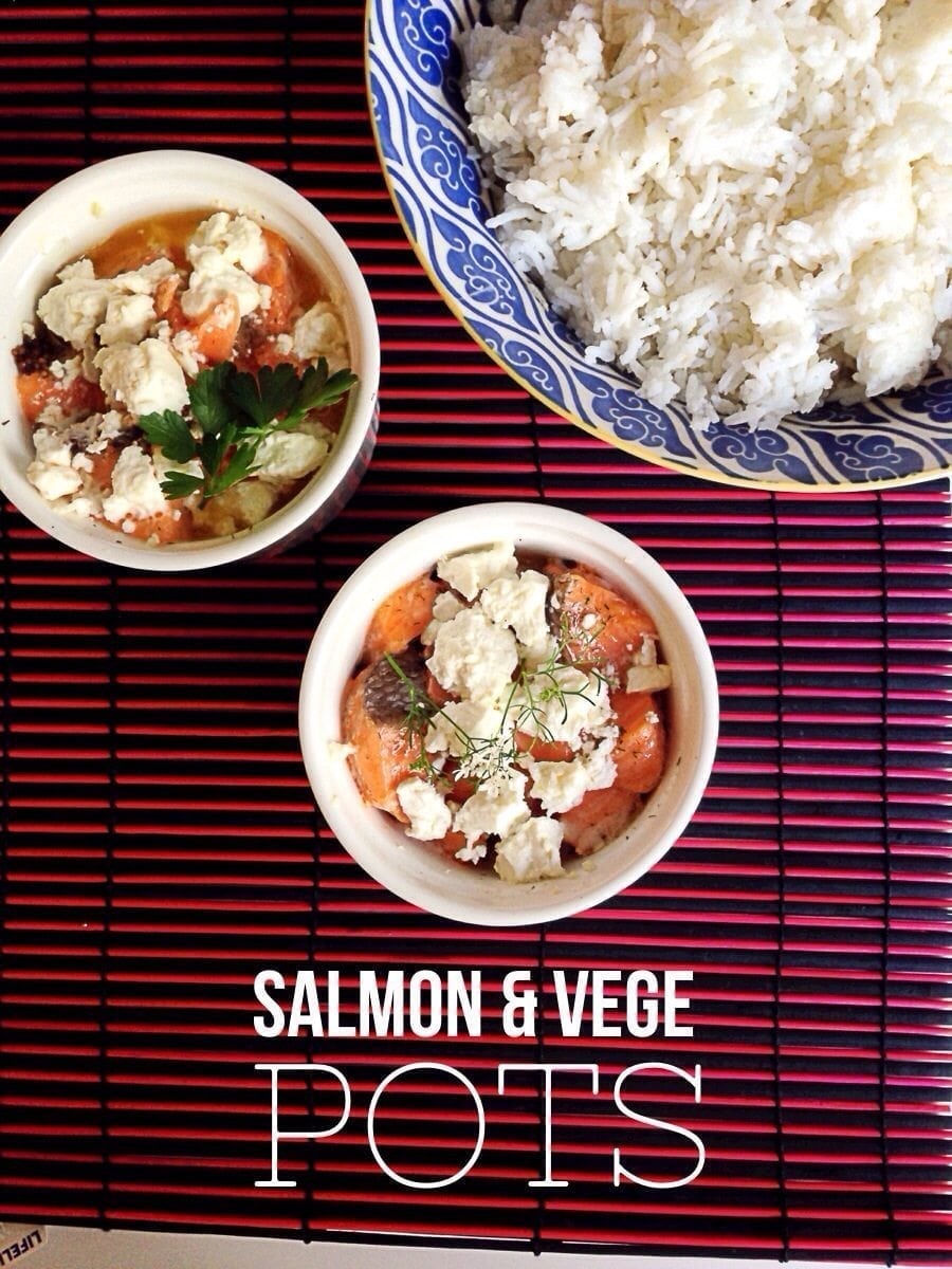 Salmon and vege pots